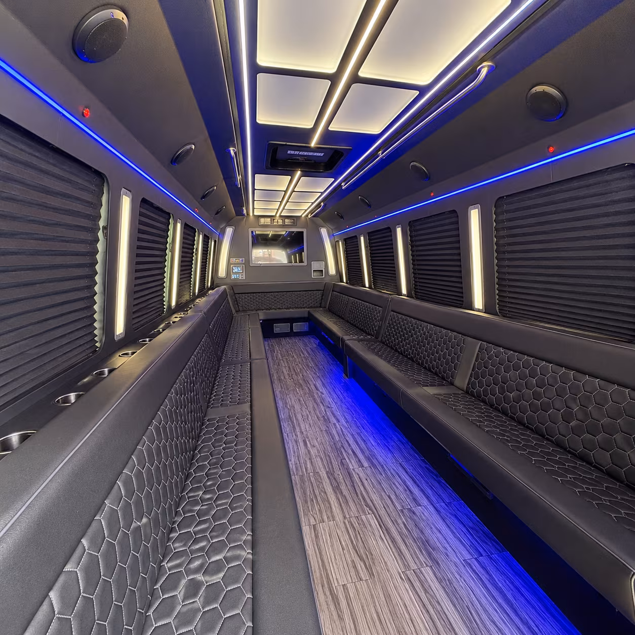 clifton 30 passenger party bus interior