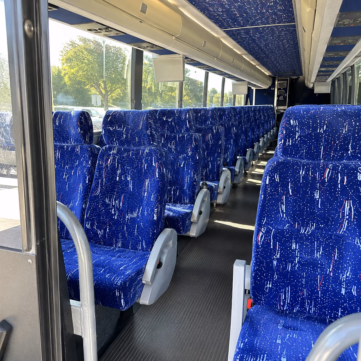 clifton 50 passenger charter bus inside